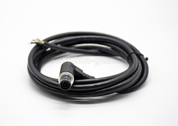 M12标准电缆A编码8芯母头弯式180度注塑线2米不带屏蔽