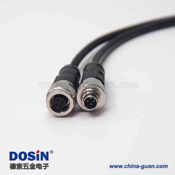 4芯电缆连接器直式公转母组装电缆接头