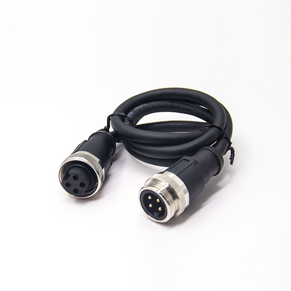 7/8连接器4芯公头转母头注塑成型式直头带线电缆电线1米