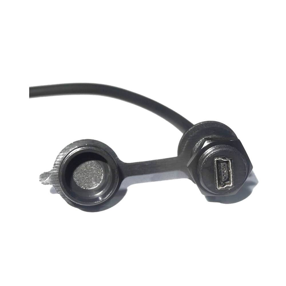 MiniUSB5芯母M12-1.0前锁直IP67线材注塑成型