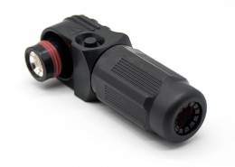 新能源高压防水大电流连接器公插头直角单芯12mm黑色350A塑料IP67