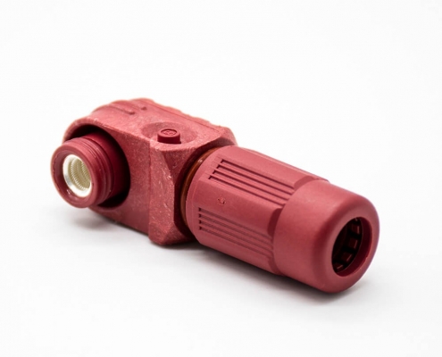 防水连接器120A弯式插头6mm单芯红色塑料IP67接线
