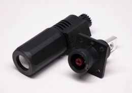 储能连接器IP67防水250A铜牌连接8mm黑色直式插头插座