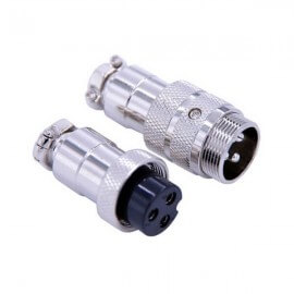 GX20对接航空插头3芯接线式直式电子连接器 GX20对接航空插头3芯接线式直式电子连接器
