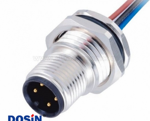 10pcs IP67防水连接器 M12连接器4pin A型公头前锁带线型 板端插座
