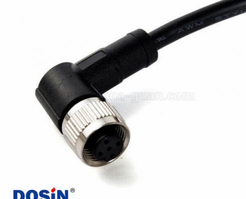 M12 注塑线 4pin A型母头不带屏蔽成型式带线1M AWG22预铸式PVC外被