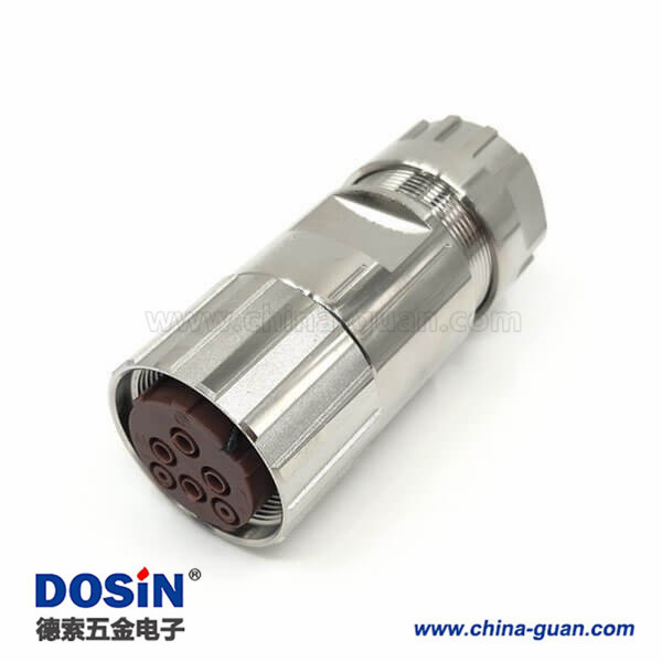 编码器M23连接器6芯母插头压接防水式工业重载连接器