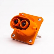 塑胶高压互锁屏蔽连接器8mm 6.5mm通孔直式2芯塑胶插座