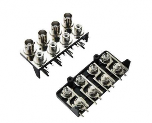 pcb连接器头弯式母头BNC射频同轴带RCADOSIN-801-0028