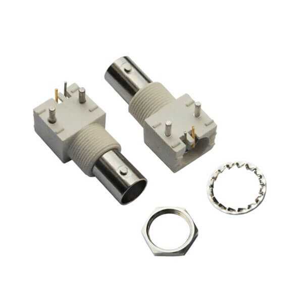 bnc连接器压电弯式白色塑胶外壳绝缘母头PCBDOSIN-801-0036