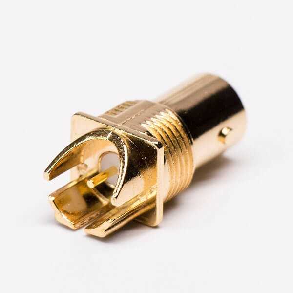 镀金PCB贴板直式母头BNC射频同轴连接器DOSIN-801-0075