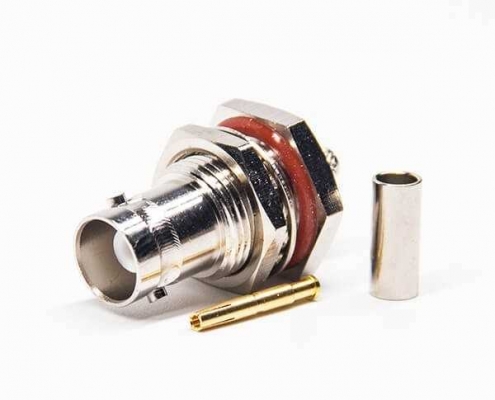 压接型电连接器防水直式穿墙BNC射频同轴接线DOSIN-801-0152