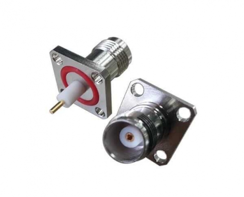 4孔方形法兰座子tnc直式母头同轴连接器 DOSIN-802-1032