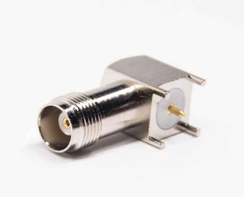 tnc型连接器弯式圆形5引脚穿墙式母头PCB板端 DOSIN-802-0058