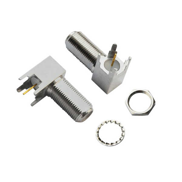 pcb板端F型连接器弯式穿墙式母头 DOSIN-803-0012 pcb板端F型连接器弯式穿墙式母头 DOSIN-803-0012