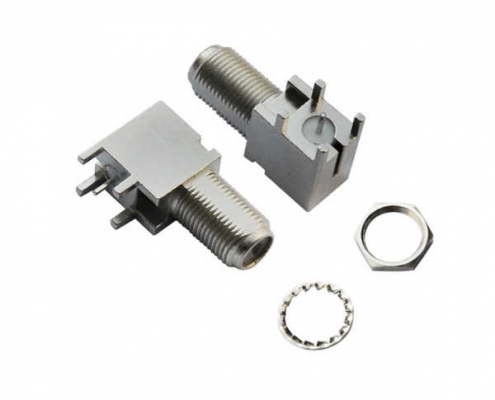 pcb插板连接器弯式穿墙式母头f头连接器 DOSIN-803-0004