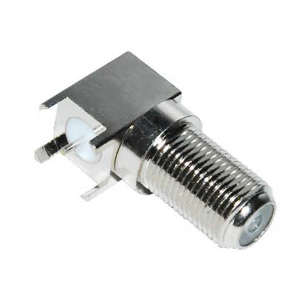 pcb射频连接器板端f头弯式穿墙母头 DOSIN-803-0045