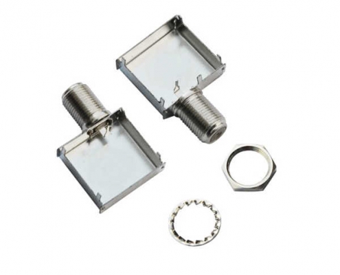 F型连接器母头弯头穿墙式带屏蔽罩 DOSIN-803-2001