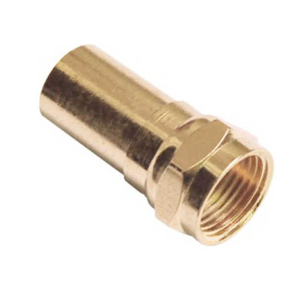 f头同轴连接器镀金直式公头F头接头 DOSIN-803-0021 f头同轴连接器镀金直式公头F头接头 DOSIN-803-0021