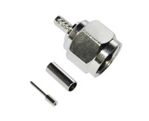 专业连接器直头压接式公头线缆3C2V f型连接器 DOSIN-803-0023