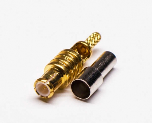 MCX公头180度直式镀金开天窗压接式 DOSIN-809-1103