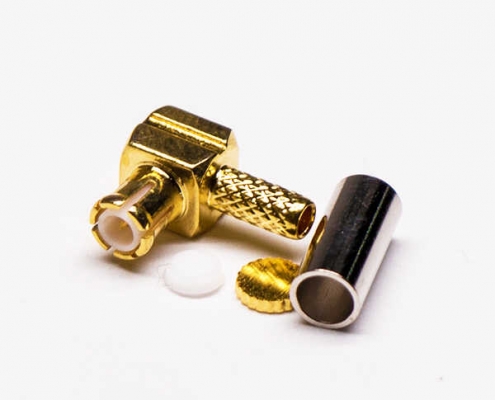 MCX弯形插头公头射频连接器压接式接线 DOSIN-809-0022