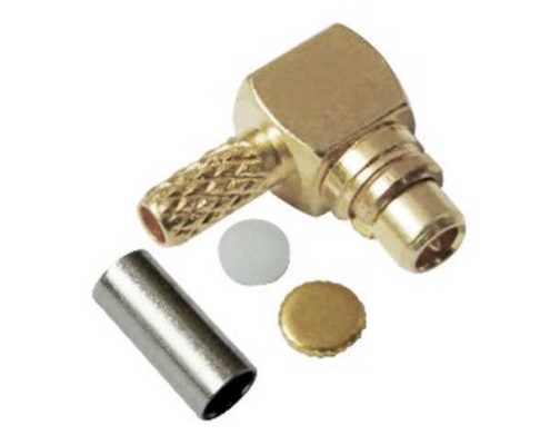 mmcx连接器公头弯式压接射频同轴线缆 DOSIN-809-0007