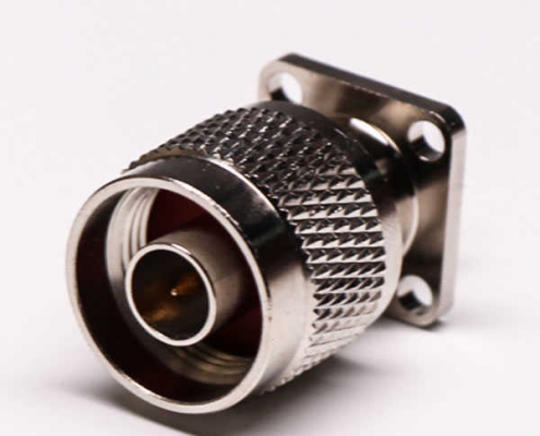 N头连接器公头直式四孔法兰面板安装 DOSIN-805-0345