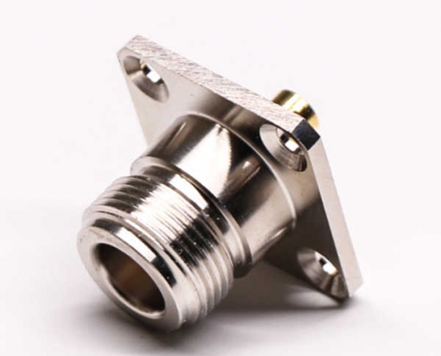 N型连接器焊接接同轴线缆直式母头四孔法兰 DOSIN-805-0338