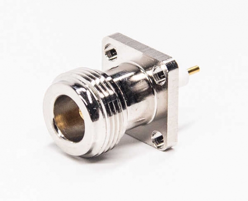 n型法兰连接器4孔直式插头母头插PCB板 DOSIN-805-0070