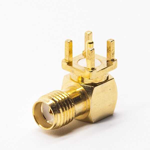 同轴SMA接头母头连接器弯式插孔接PCB板镀金DOSIN-806-0100