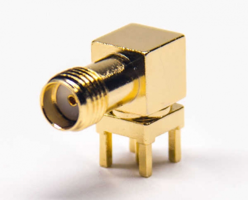 SMA焊板连接器弯式母头插PCB板安装DOSIN-806-0532