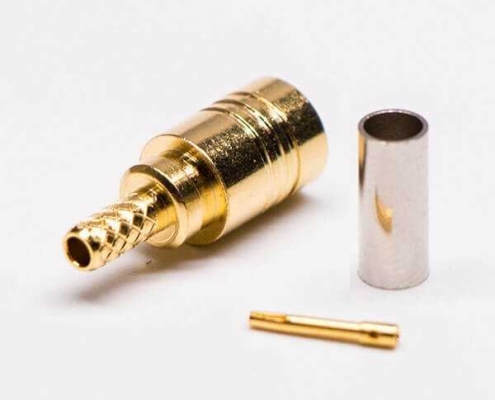 SMB射频同轴连接器镀金公头压接RG316线材 DOSIN-807-0034